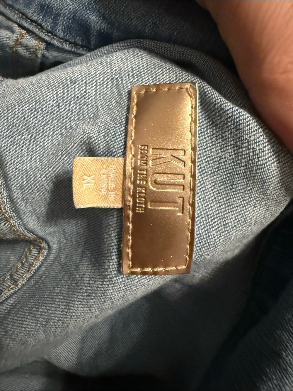 Kut from the Kloth Light Blue Denim Trucker Jacket - Picture 6 of 6